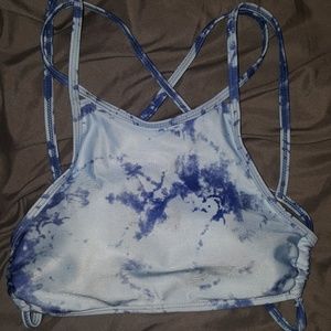 Blue tye dye bikini top